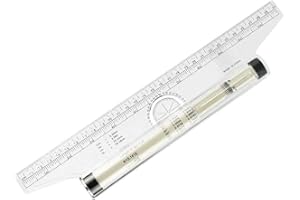 KBNIAN Règle Parallèle Roulante 30cm Règle à Rouleau Parallèle Professionnel Règle de Dessin à l'échelle Polyvalente Rapporteur Compas pour Ligne parallèle verticale Géométrie Designer Architecte