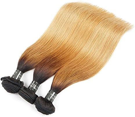 Peruvian Virgin Hair Straight Human Hair Bundle 1 Bundle 100% Unprocessed Hair Extension 1piece/100g Color 1B/27 (16")
