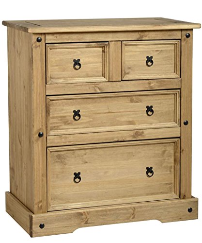 Chest Of 2 Over 2 Drawers Wooden Bedroom Living Room Furniture