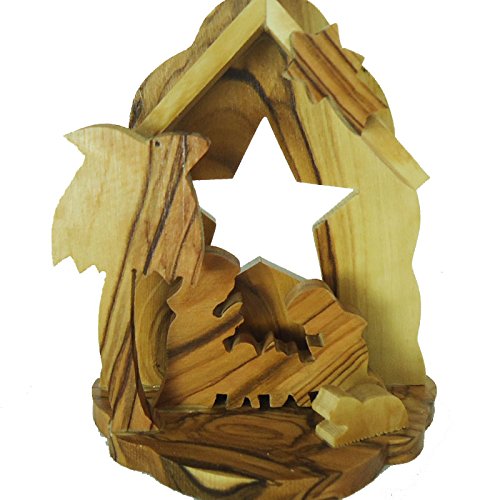 ZulufOlivewood Olive Wood Nativity Scene Set From Jerusalem Holyland - NAT011