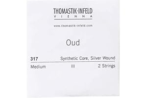 THOMASTIK-INFELD Thomastik Corde 2x Ré noyau synthétique Multifilament, filé cuivre argenté 317 pour Oud Arabe jeu 315A, 315B