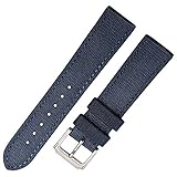18mm Premium Nylon Leinwand Kalbslederarmband Leinwand Armband Gurt Männer Frauen blau
