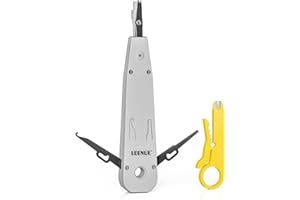 LEENUE Punch Down Tool Impact Krone Tool for Ethernet RJ45 Socket Cat5/Cat6/Ca6A Network Telephone Cable RJ11 Professional Terminal Insertion Tools with Hook and Blade Grey