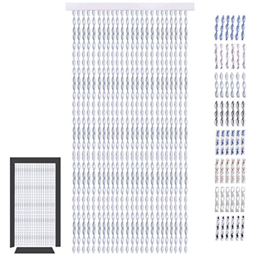 Türvorhang Fadenvorhang PVC, Auswahl: Lurex weiß 100 x 210 cm