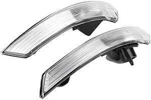 AELOA Un Paio di Copertura della Luce Specchio, Specchio Ala indicatore Indicatore di direzione Copriobiettivo Compatibile con la Ford Focus 2008-2018 (Clear)