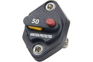 RKURCK 12V-32V DC 50A Circuit Breaker Fuse Inverter Fuse holder with Manual Reset Button for Auto Truck RV Marine Trailer Waterproof