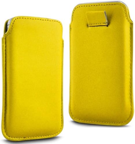 TWIN VALUE PACK - 2 x YELLOW SUPERIOR PU SOFT LEATHER PULL FLIP TAB CASE COVER POUCH FOR NOKIA 103 BY N4U ACCESSORIES