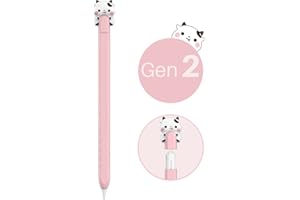 NIUTRENDZ Hermoso Animal Funda Apple Pencil de 2ª Generación Compatible con Carga Magnética y Doble Toque (Apple Pencil 2ª Generación, Becerro + Rosado)