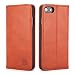 Produktbild HAPPY HANDS iPhone 8 / iPhone 7 / iPhone 6S / iPhone 6 | Lederhülle | Luxus Hülle aus echtem Leder für Apple | Flip Case mit 3 Kartenhaltern, Magnetverschluss und Standfunktion