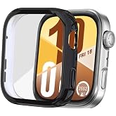 Huawei Watch Fit 4 ile Uyumlu Kasa Ve Ekran Koruyucu 360 Tam Koruma Silikon Kılıf (Siyah)