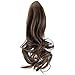 Women Short Wavy Curly Claw Ponytail Clip-on Hair Piece Extensions Light Brown