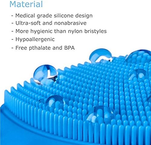 Facial Cleansing Brush - Silicone Vibrating Waterproof Rechargeable Facial Cleanser and Massager, Deep Exfoliator and Reduce Acne, Multifunctional Anti-Aging Skin Device(Blue)