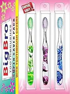 BigBro Toothbrush Extra Soft Bristle With Cover for Adults Boys Girl Men and Women (1 Piece)