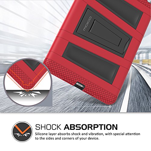 MoKo Hülle für iPad Mini 4 – Silikon + Schwarz Hart Polycarbonat Protector mit faltbarem Kickstand Schutzhülle Case mit Standfunktion für Apple iPad Mini 4 7.9 Zoll IOS 2015 Genaration Tablet, Rot - 5