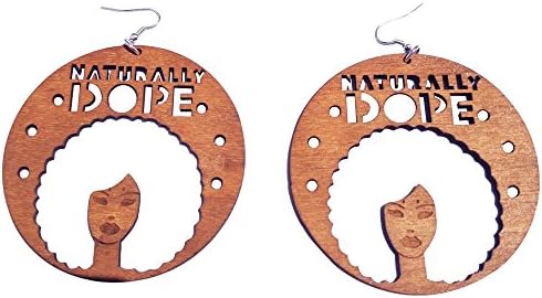 Naturally Dope Afro Earrings / Natural Hair Earrings / African American Woman Earring / African Wood Jewelry