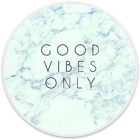 Popular Mounts and Holder, Expanding Stand Pop Grip Mount Sockets for Cell Phones,Smartphones and Tablets - Good Vibe Only Marble White