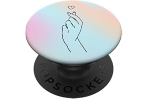 PopSockets Pastel Kpop Coréen Doigt Cœur K-pop Merch K-drama Drama PopSockets PopGrip Interchangeable