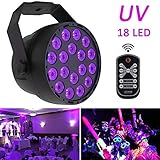 dmx light show demo  UV-Schwarzlicht, LED-Leuchtmittel, 7 Modi, Par Light 18 x 3 W LED Lampe DMX 512 DJ-Strahler, Sound aktiviert, Mini-Projektor mit IR-Fernbedienung für Partys, KTV, Show, Bar, Club, Dsico-Beleuchtung Uv
