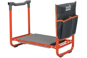 Thrink Foldable Garden Kneeler Seat with Thick Kneeling Pad – Heavy Duty Garden Stool with Large Tool Pouch/Bag – Ideal Gardening Gift for Parents
