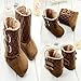 Etosell 0-18M Newborn Toddler Infant Girl Fleece Snow Boots Soft Sole Crib Shoes (M/6-12 Months, Brown)