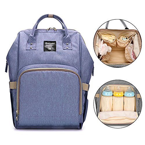 Preisvergleich Produktbild Bonamana Multifunktions-Großraum-wasserdichte Baby-Windel-Rucksack-Beutel-Windel-Ei... (Lila)