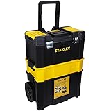 STANLEY ‎STST1-80151 Carrello Porta Utensili Con Tre Livelli Di Stoccaggio, Capacità Di Carico 20 Kg, Nero Giallo