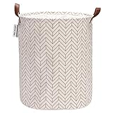 Sea Team Panier à Linge Pliable en Toile avec poignées en Cuir PU et Cordon de Serrage, intérieur imperméable, Tissu (Arrow Grey, 17.7'/Medium)