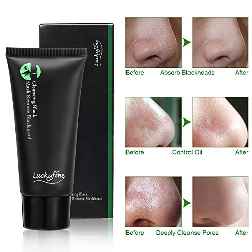 Bambuskohle Gesichtsmaske, LuckyFine Reinigungsmaske Tiefenreinigende Mitesser Akne Entferner Peel Off Schwarz Maske - 6