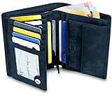 ✔ 14 KARTENFÄCHER - diese klassische Brieftasche besitzt insgesamt 8 Steckfächer (4 innen, 4 außen) sowie 6 zusätzliche Einschubfächer, davon 2 mit SICHTFENSTER