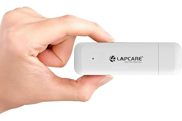 Lapcare LDF72 Single_Band 4G Fast Wireless USB Dongle with All SIM Network Support with Upto 150Mbps Data Speed, Connect Upto 10 Wi-Fi Device Enable Same Time, 1Year Warranty