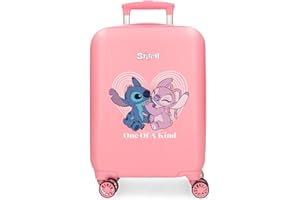 Disney Maleta Infantil Rígida Cierre de combinación Lateral 4 Ruedas Equipaje de Mano está Fabricada en ABS, un Material rígido y Ligero.