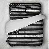 Earendel Parure De Lit Drapeau Américain Housse De Couette Rétro Aigle,1 Et 2 Personnes Lit 135/140/200/220,2/3/4 PCS Housse De Couette/Taies d'oreiller/Drap (06,Single-140×210cm(3PCS))