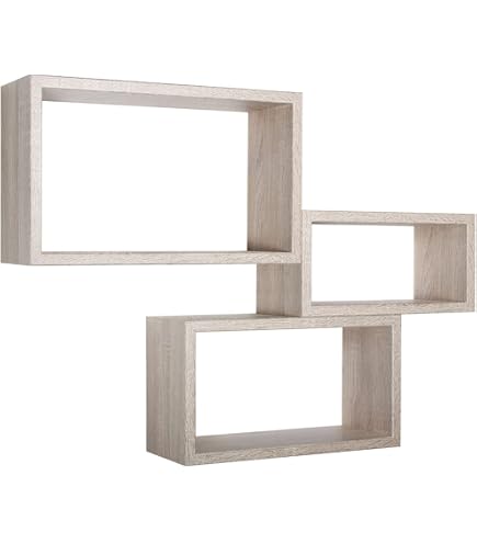Mensola Da Parete MODULARREDO TWIN - Libreria Sospesa Design, 68x42x20 Cm, Blu China, Made In Italy