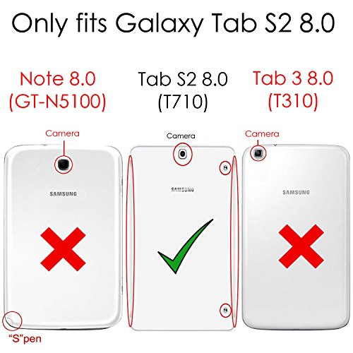 Forefront Cases® Neue Leder Hülle Tasche Case Cover für Samsung Galaxy Tab S2 8.0 T715N – Rundum-Geräteschutz und intelligente Auto-Sleep-Wake-Funktion – inkl. Eingabestift - 4
