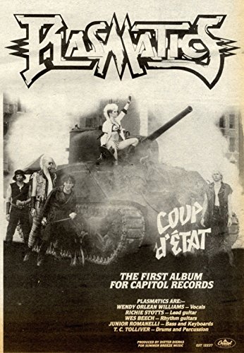 13/11/1982Pg23 Album Advert 10x7 The Plasmatics, Coup D'etat