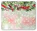 Produktbild WYICPLO Christmas Mouse Pad, Evergreen Fir Branches with Red Ripe Holly Berries Blurred Backdrop Garland, Standard Size Rectangle Non-Slip Rubber Mousepad, Red Green Brown