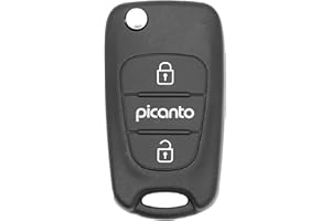 VAILIKEY Autoschlüsselgehäuse für Kia Picanto, 3 Tasten, 2010, 2011, 2012, 2013, 2014, 2015, 2016, 2017