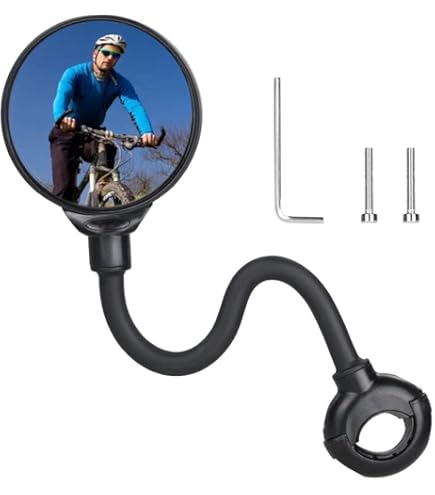 Specchietto Retrovisore Universale Per Bici E Monopattini - Regolabile, Facile Montaggio, Nero - Foto 3