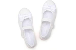 Frank Mully Mädchen-Kleiderschuhe Mary Janes Mädchen-Flats zum Reinschlüpfen, Ballerinas, Flache Party-Schulschuhe mit Schleife für Kleinkinder/kleine Kinder/große Kinder