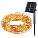 Produktbild AMIR Solar Lichterkette, 8 Modes LED Solar Lichterkette, 33ft 100 LED Solar-Kupferdraht Lichterketten, Solar Outdoor Lichterkette, Solar Lichterkette für Garten, Terrasse, Baum Dekorationen (Warmes Weiß)