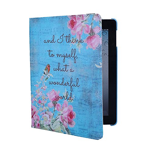culiker – iPad Hülle mit gratis Displayschutzfolie und Eingabestift 360 drehbar Colorful Design PU Leder Smart Ständer Schutzhülle für Apple iPad mit Wake und Sleep Funktion - 4