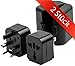 Produktbild 2 STÜCK Reiseadapter für 150 Länder | Universal Travel Adapter für US / EU / AU / GB | Allround Ladeanschluss für USA / China / Kanada / Japan uvm. | Reisesteckdose | Welt Adapterstecker | schwarz
