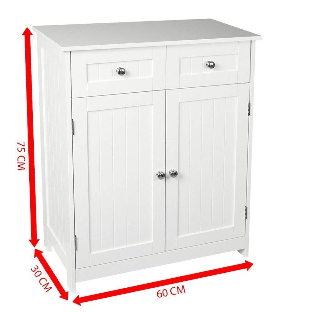 Generic-Oard-FloorTorage-Cupbo-Armoire-de-Salle-de-Bain-2-tiroirs-Meuble-de-Rangement-2-Portes-Plancher-2-tiroirs
