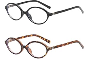 HDGSAFD 2 Pezzi Occhiali Ovali Occhiali Anti Luce Blu Occhiali Da Lettura Da Donna Occhiali Moda Retrò Accessori Per La Protezione Degli Occhi