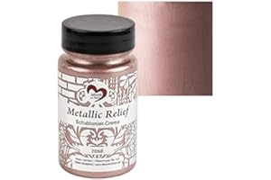 Ideen mit Herz Crème pour pochoir métallisée Relief | Pâte fine | Peinture pour pochoir | Pâte à pochoir | 90 ml | à base d'eau (rose)