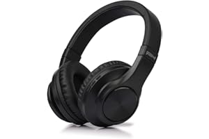 groov e Rhythm - Wireless Bluetooth Headphones - Over the Ear Headphone with Built-in Mic, Adjustable Headband, & 6Hrs Audio Playback - Bluetooth & 3.5mm Audio Jack - Black