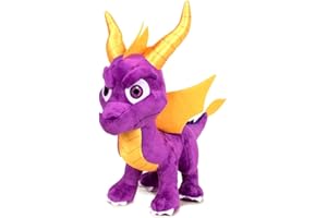 Play by Play - Spyro The Dragon Drago Draghetto a 4 Zampe Peluche Videogame Playstation Activision Originale- Viola - 35cm