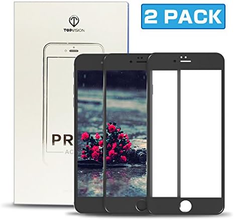 iPhone 6 Screen Protector, TOPVISION 0.2MM Anti-Blue Light Edge to Edge Full Screen Cover Tempered Glass Film - Black
