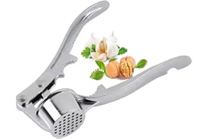 LA NAGO Kitchen Garlic Press, 4 in 1 Garlic Mincer Grinder, Easy to Squeeze and Clean Garlic Press Crusher, Garlic Chopper Mincer for Nut and Garlic