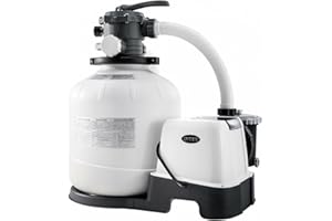 Intex- Pompa a Sabbia Combo con Sistema Eco per Piscine, Colore Grigio, 56.800 l, 28680